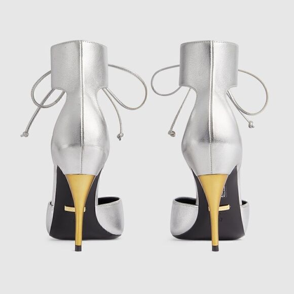 GUCCI PRISCILLA 105 METALLIC LEATHER PUMPS size 38.5 BRAND NEW IN BOX - Picture 7 of 15